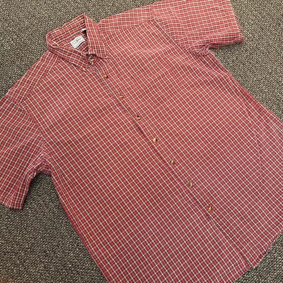 Vintage 90s LL Bean Plaid S/S Button Down Shirt Size XL Tall - Picture 2 of 4